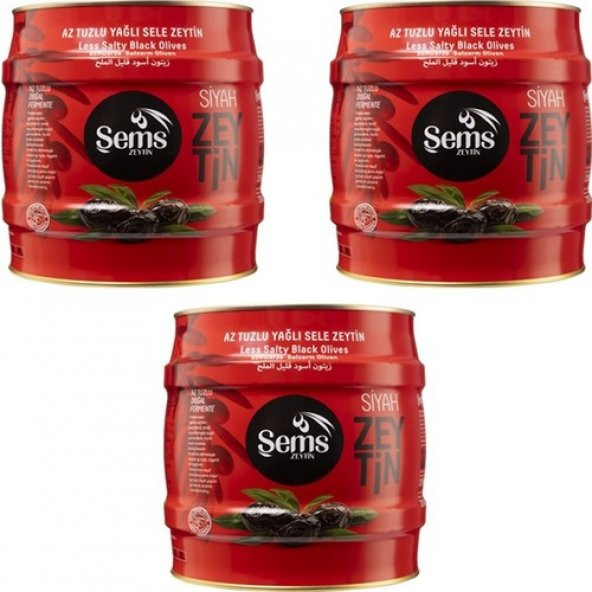 Şems Siyah Zeytin 2 Kg 291-320 Kalibre (3'lü Ekonomik Paket ) - 2