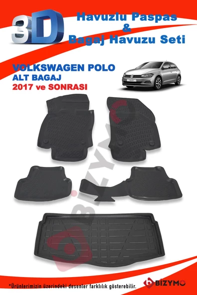Volkswagen Polo Alt 2017 Ve Sonrası Paspas ve Bagaj Havuzu Seti - Resim 2