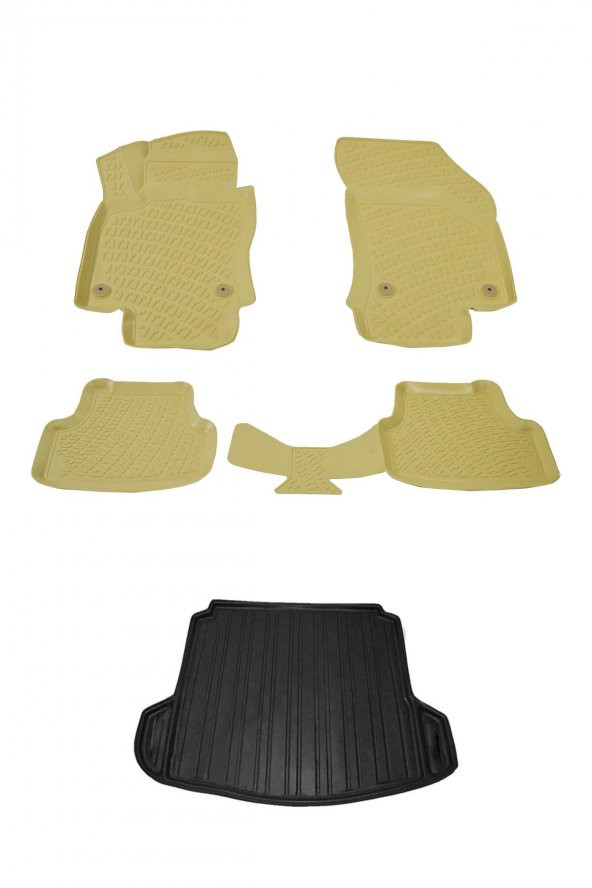 Volkswagen Golf 7 Variant Bej Havuzlu Paspas + Bagaj Seti Bizymo ürün görseli 1