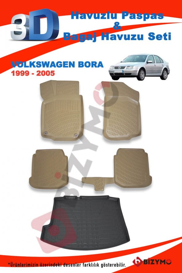 Volkswagen Bora 1999-2005 Bej Paspas ve Bagaj Havuzu Seti - 2