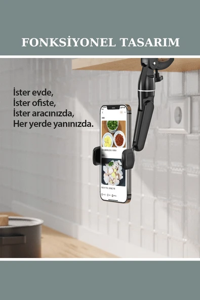 Fuchsia Dikiz Aynası Uyumlu Çok Açılı Telefon Tutucu - Resim 3