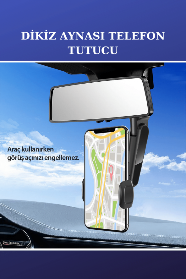 Fuchsia Dikiz Aynası Uyumlu Çok Açılı Telefon Tutucu - 2