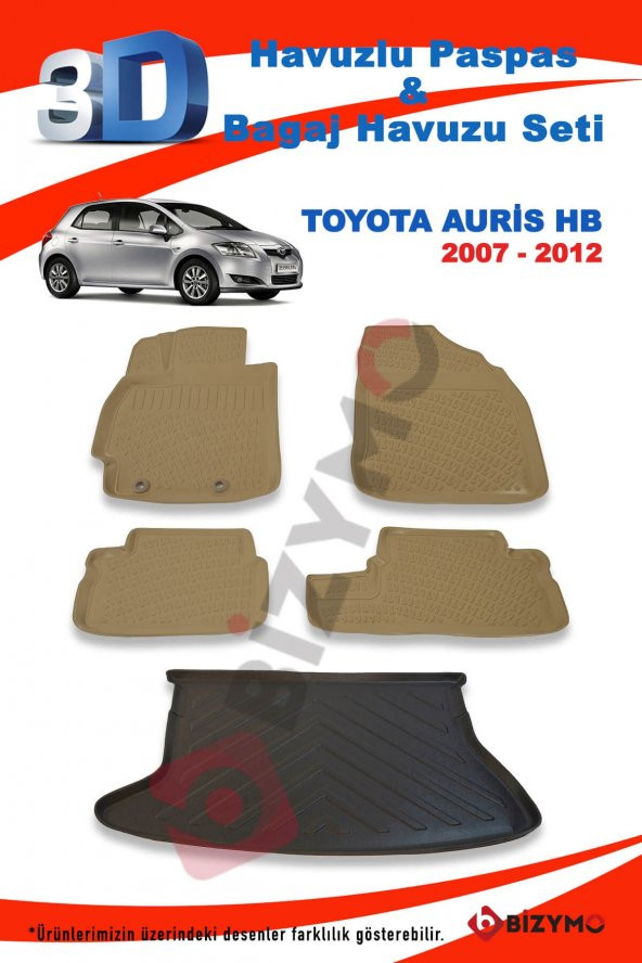 Toyota Auris Hb 2007-2012 Bej Paspas ve Bagaj Havuzu Seti - Resim 2