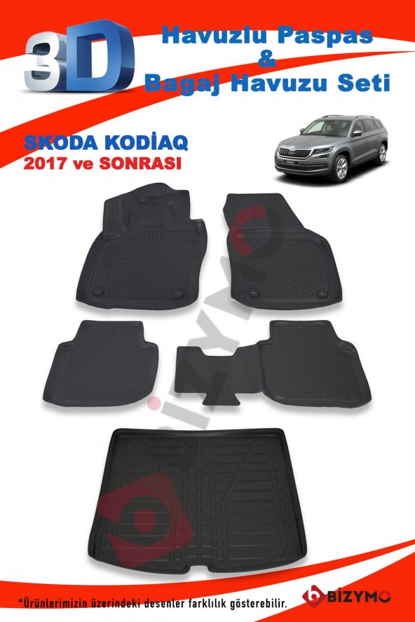 Skoda Kodiaq 2017 Ve Sonrası Paspas Ve Bagaj Havuzu Seti - 2