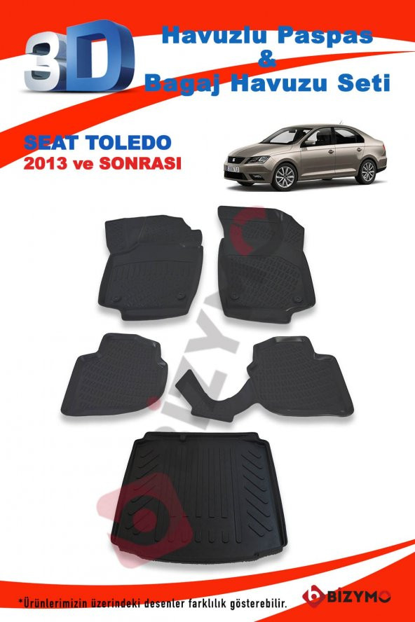 Seat Toledo Sedan 2013 Ve Sonrası Paspas Ve Bagaj Havuzu Seti - 2