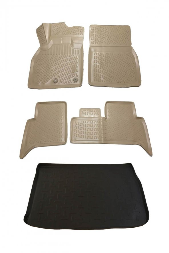 Renault Scenic 2 2004-09 Bej Havuzlu Paspas ve Bagaj Seti Bizymo ürün görseli 1