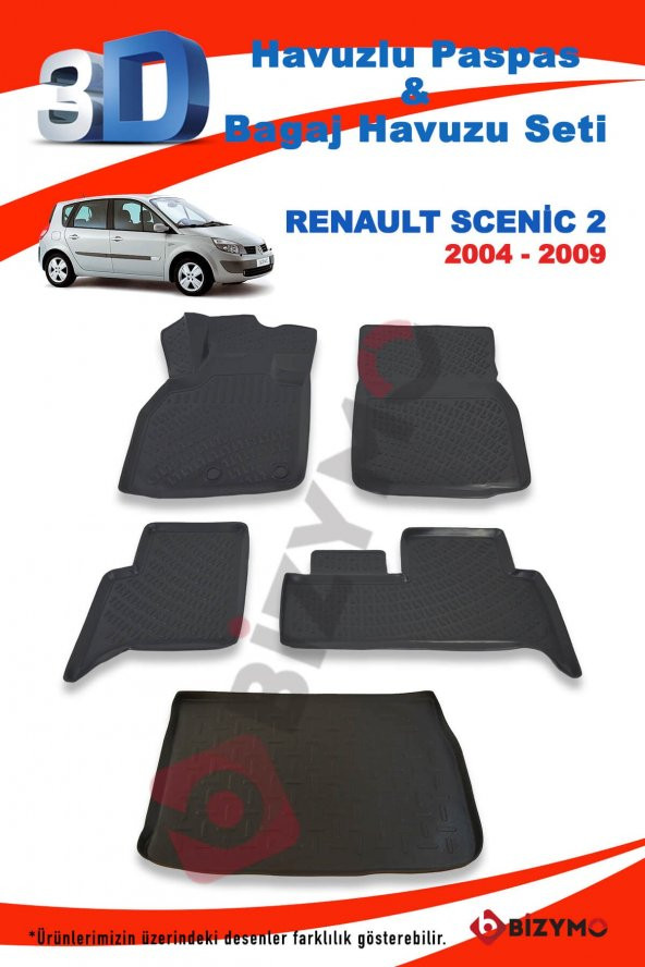 Renault Scenic 2 2004-2009 Paspas Ve Bagaj Havuzu Seti - 2