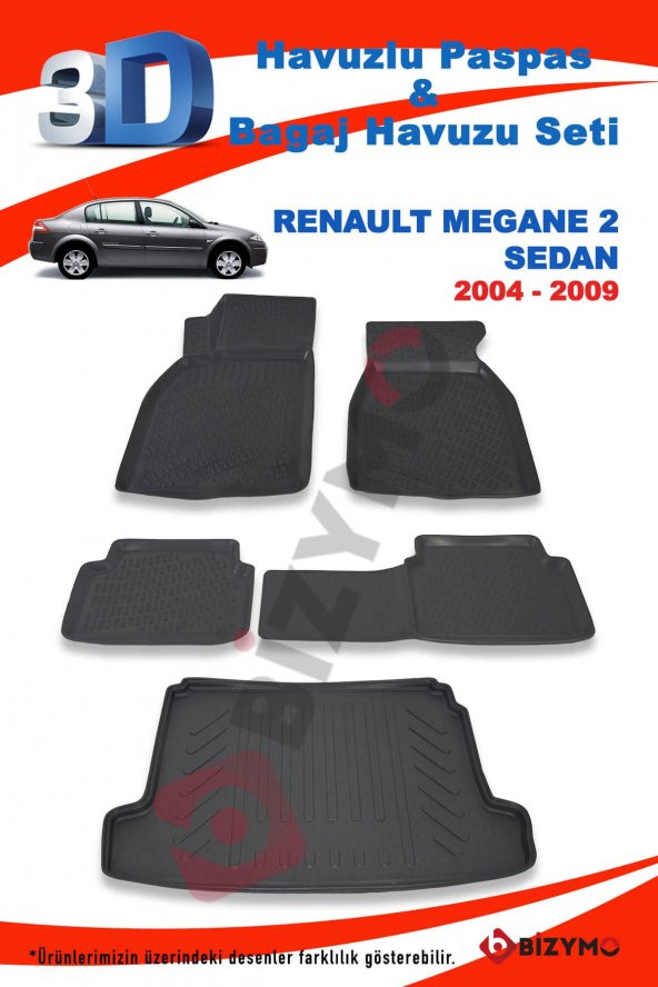 Renault Megane 2 Sedan 2004-2009 Paspas Ve Bagaj Havuzu Seti - 2