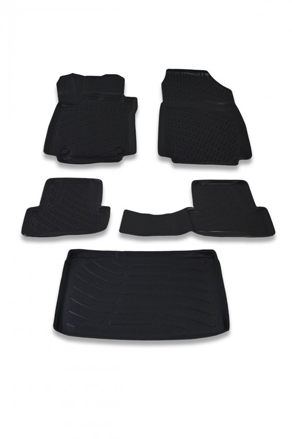 Renault Clio 3 Hb Kancasız 2006-2012 Paspas ve Bagaj Havuzu Seti