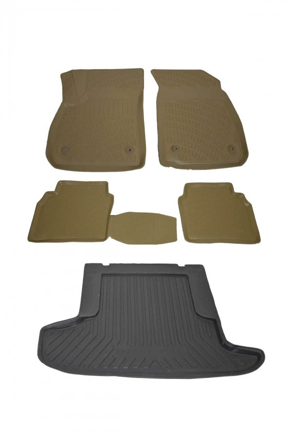 Opel İnsignia Yeni Cepli 2017+ Bej Havuzlu Paspas ve Bagaj Seti Bizymo ürün görseli 1