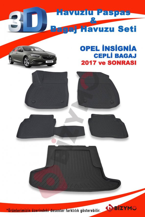 Opel İnsignia Cepli 2017 Ve Sonrası Paspas ve Bagaj Havuzu Seti - 2