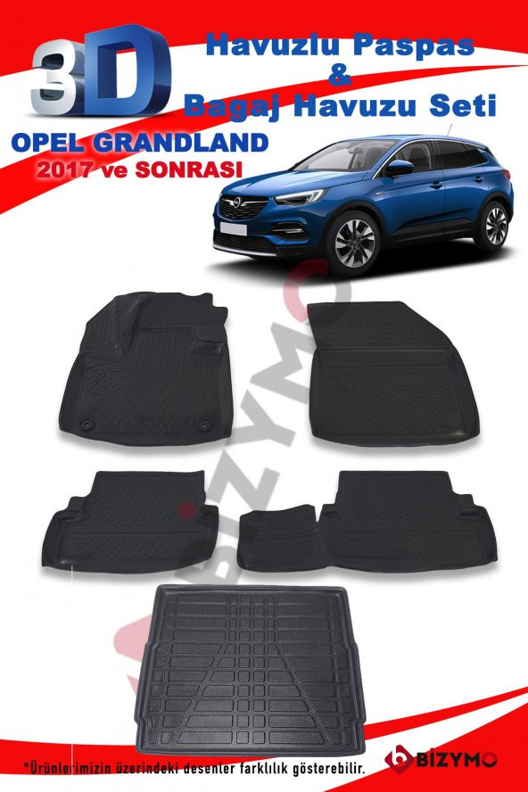 Opel Grandland 2017+ Üst Havuzlu Paspas ve Bagaj Seti Bizymo - 2
