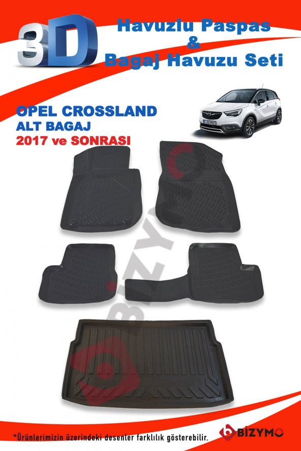 Opel Crossland Alt 2017 Ve Sonrası Paspas Ve Bagaj Havuzu Seti