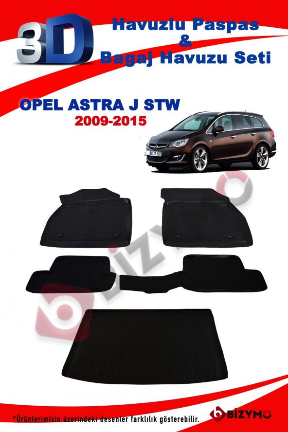 Opel Astra J Stw 2009-2015 Havuzlu Paspas ve Bagaj Seti Bizymo - 2