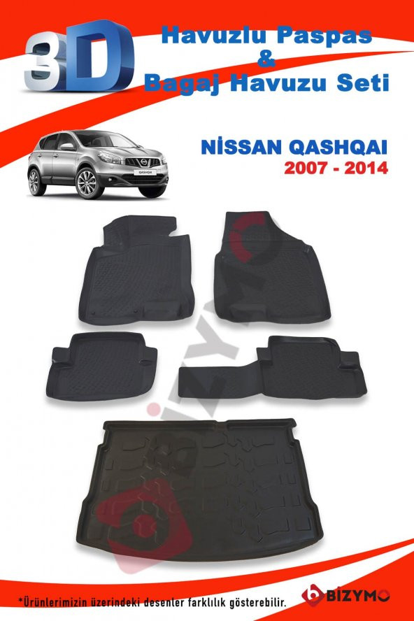 Nissan Qashqai 2007-2014 Paspas Ve Bagaj Havuzu Seti - 2