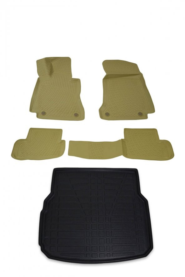 Mercedes C Seri S204 Stw TMod 2007-13 Bej Havuzlu Paspas + Bagaj Seti Bizymo