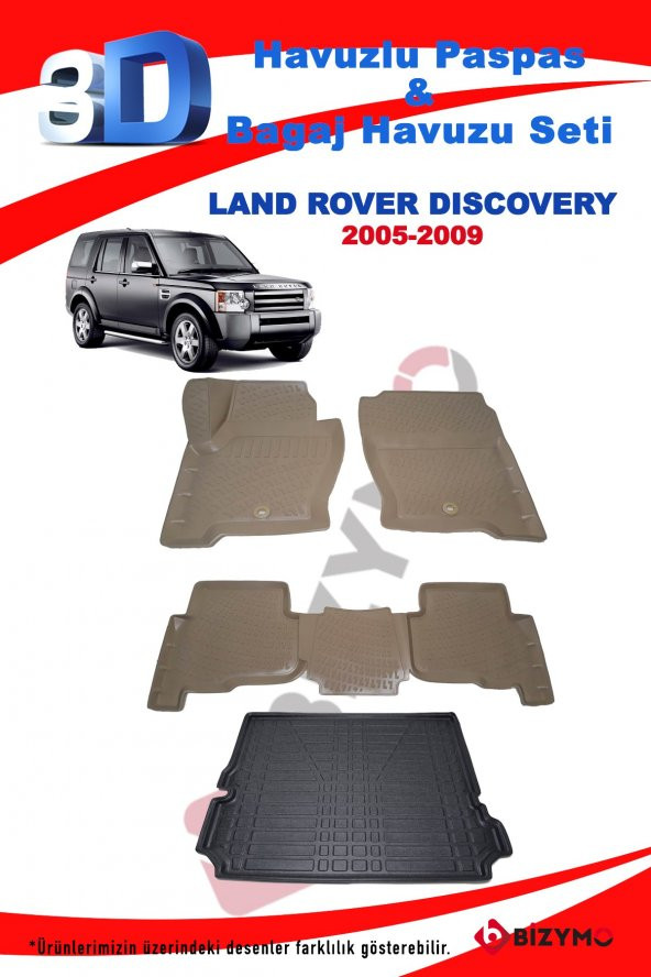 Land Rover Discovery 3 2005-2016 Bej Havuzlu Paspas ve Bagaj Seti Bizymo - Resim 2