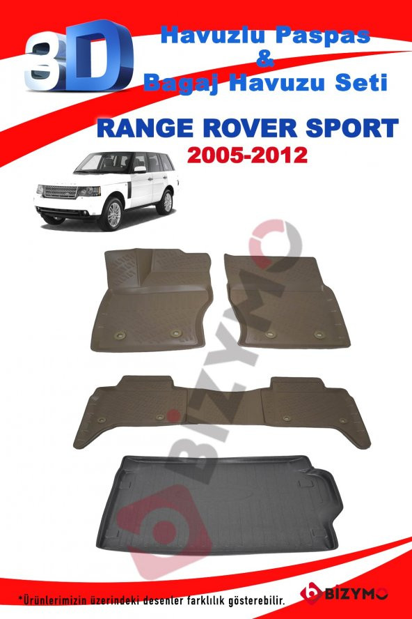 Land Rover Sport 2005-12 Bej Havuzlu Paspas ve Bagaj Seti Bizymo - 2