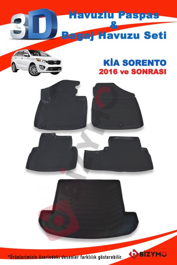Kia Sorento 2016 Ve Sonrası Paspas Ve Bagaj Havuzu Seti - 2