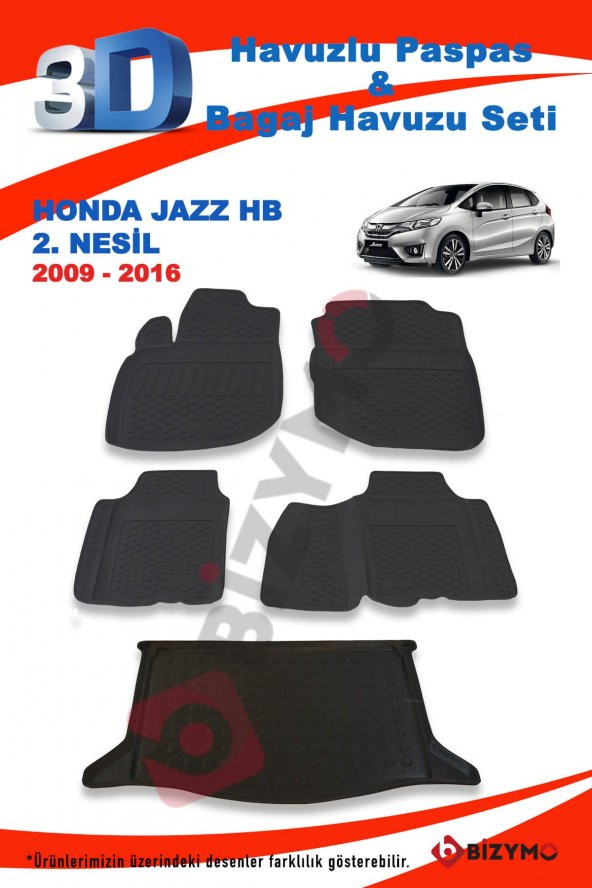 Honda Jazz 2. Nesil Hb 2009-2016 Paspas Ve Bagaj Havuzu Seti - 2