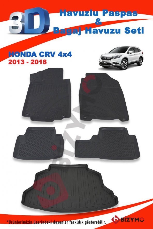 Honda Crv Suv 2013-2018 Paspas Ve Bagaj Havuzu Seti - 2