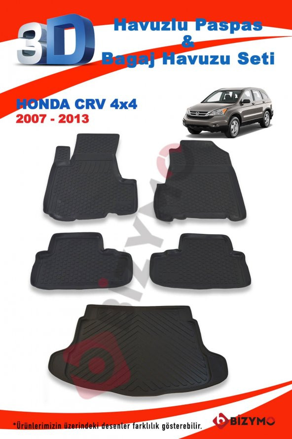Honda Crv Suv 2007-2013 Paspas Ve Bagaj Havuzu Seti - 2