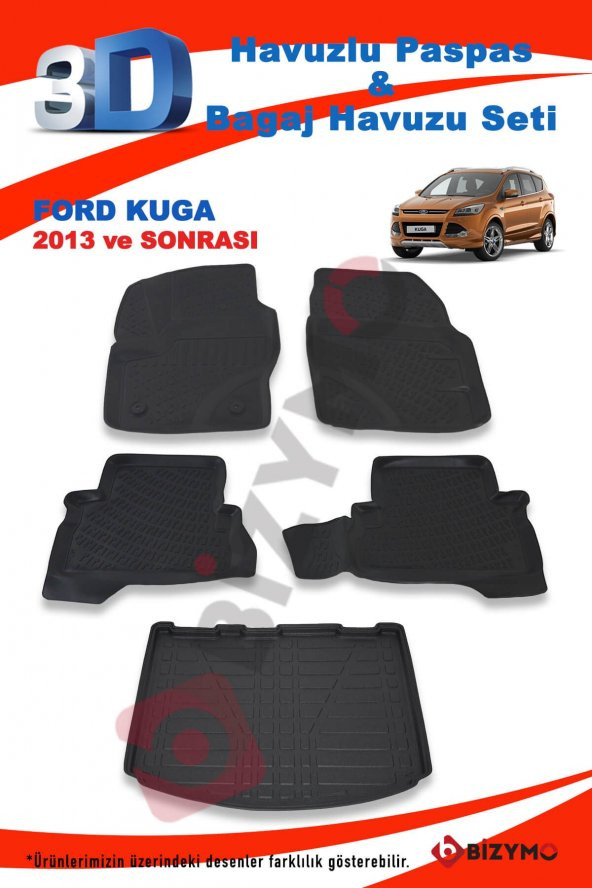 Ford Kuga Suv 2013 Ve Sonrası Paspas Ve Bagaj Havuzu Seti - 2