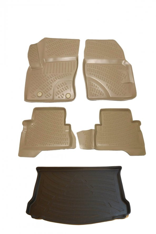 Ford Kuga Suv Bej 2008-2012 Havuzlu Paspas ve Bagaj Seti Bizymo ürün görseli 1