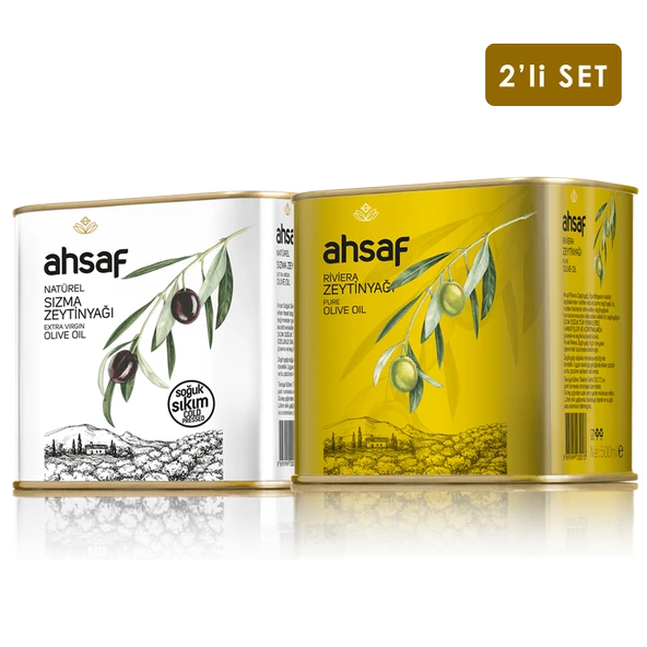 Soğuk Sıkım Zeytinyağı 500 ml Teneke + Riviera Zeytinyağı 500 ml Teneke (2'li Ekonomik Paket) ürün görseli