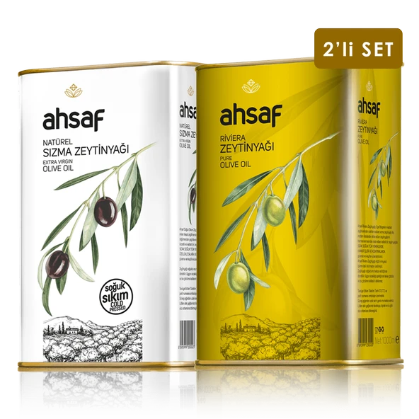 Soğuk Sıkım Zeytinyağı 1L Teneke + Riviera Zeytinyağı 1L Teneke ( 2'li Ekonomik Paket) ürün görseli