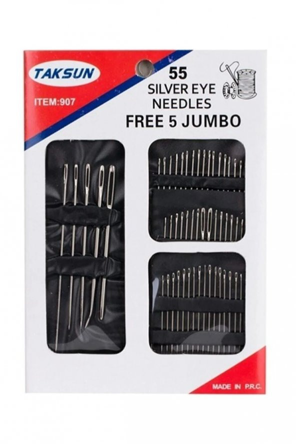55 Adet Çeşitli Ebatlarda Boncuk Takı Yapım Iğne Seti Dikiş Nakış Seti Hobi Terzi - 2