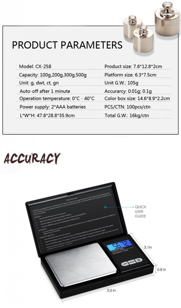 Cep Terazisi Tartı Hassas Kuyumcu Mutfak Diyet Tesbih Terazi Yeni Model İnce Pilli