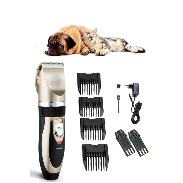Pet-66 Yeni Model Çift Bataryalı Şarjlı Kedi Köpek Tıraş Makinesi Pet Traş + Yedek Batarya Hediyeli - 2