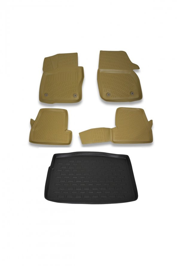 Ford Focus 3 Hb (Kalin Stepne) 2011-2014 Bej Paspas ve Bagaj Havuzu Seti ürün görseli 1