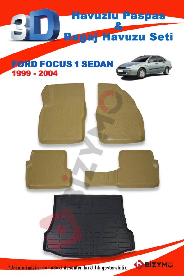 Ford Focus 1 Sedan 1998-2005 Bej Paspas Ve Bagaj Havuzu Seti