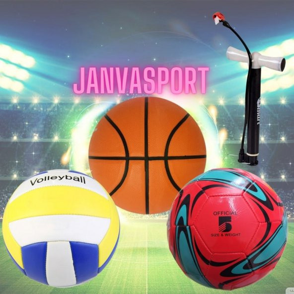 Çocuk Yetişkin Futbol Topu Voleybol Topu Basketbol Topu Seti + Pompa+top Iğnesi