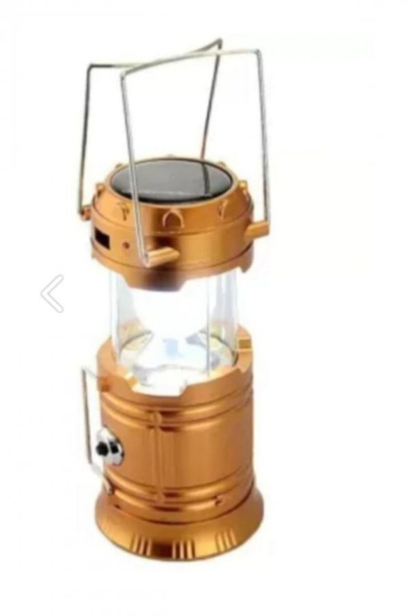 Şarjlı Kamp Lambası Güneş Enerjili Kızaklı Kamp Feneri Led Lamba Işıldak 4.1 0212