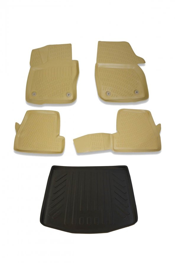 Ford Focus 3 Sedan 2011-14 Bej Havuzlu Paspas + Bagaj Set Bizymo ürün görseli 1