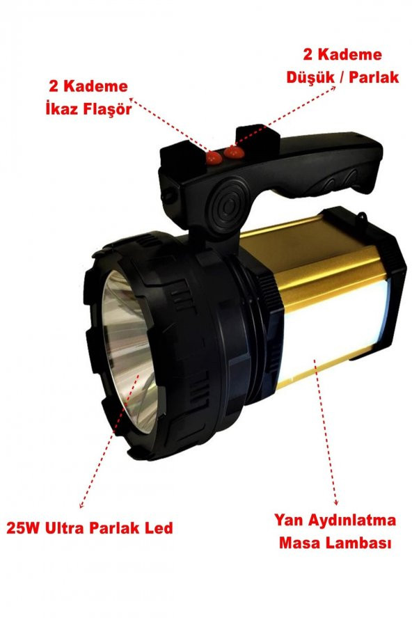 Or-8100l 25w Şarj Edilebilir Led El Feneri Usb Çıkışlı - 3