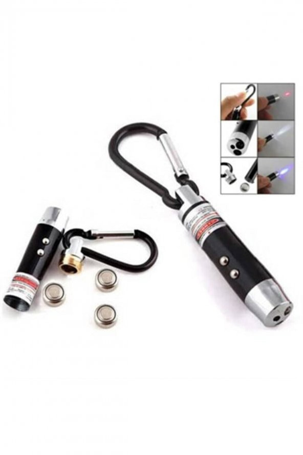 El Feneri Anahtarlık Lazer Led Fener Işıklı Anahtarlık 4 Fonksyon - 2