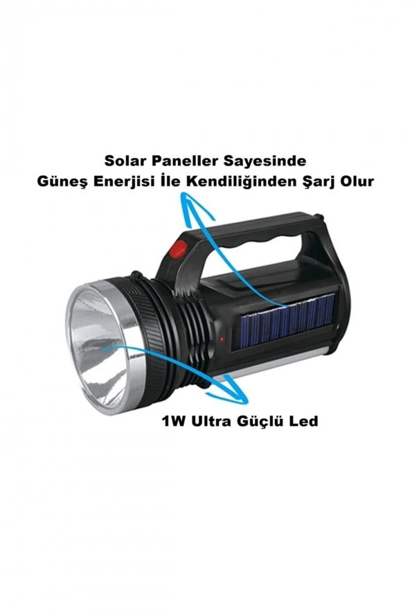 2836 T Güneş Enerjili Şarjlı Aydınlatma Cihazı 1w+16 Led Çift Yönlü El Feneri Işıldak Güneş Enerjili - 2
