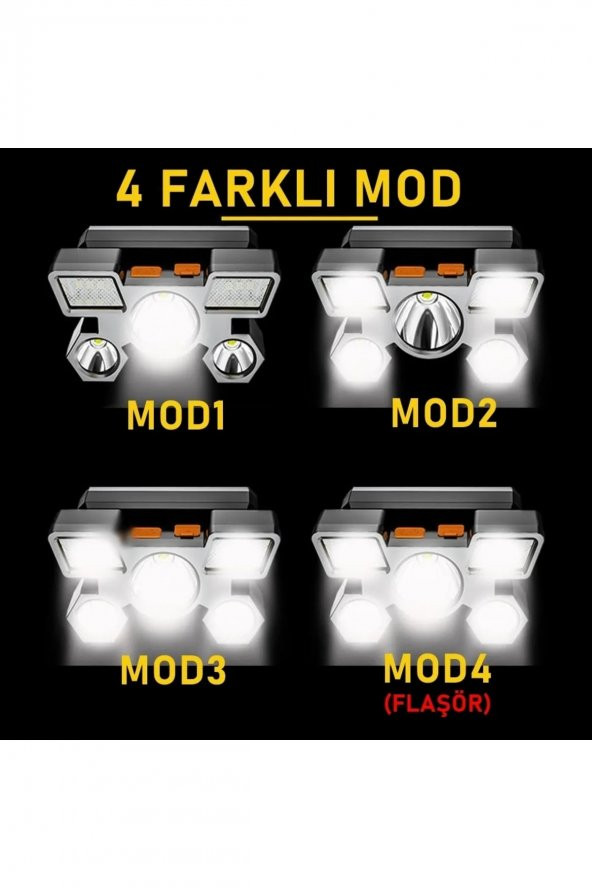 Rc-23 Rambo Ultra Güçlü Led Şarjlı Cree 5 Led Kafa Feneri Avcı Feneri Balıkçı Kamp El Feneri 120w - 3