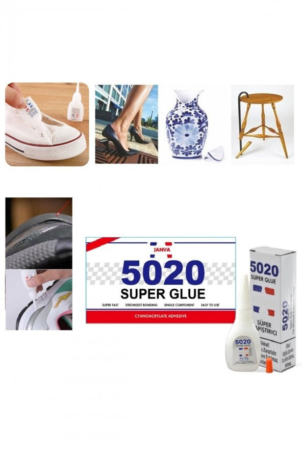 502 Super Yapıştırıcı Saniyelik Hızlı Japon Yapıştırıcısı Çanta Oyuncak Cam Vazo Tamiri
