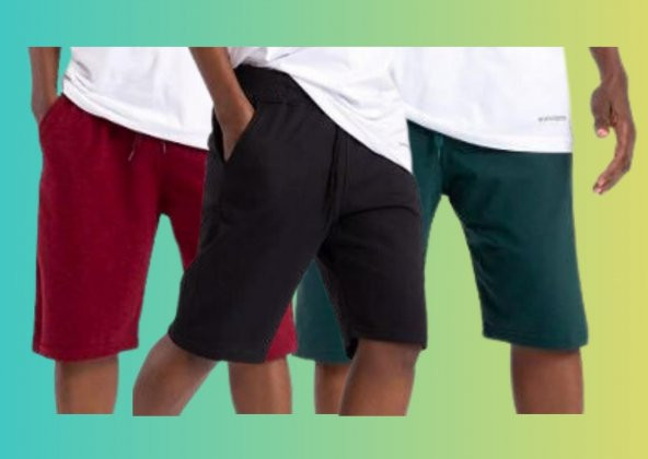 Erkek Şort 3 lü Paket Pamuklu Lastikli ve Bağcıklı bel Outdoor - 1