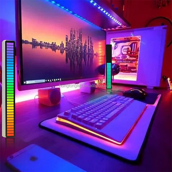 Rgb Çubuk Sese Duyarlı Ekolayzer (şarjlı-taşınabilir) sese duyarlı Araba Genç Odası Işık Kayar Led - 3