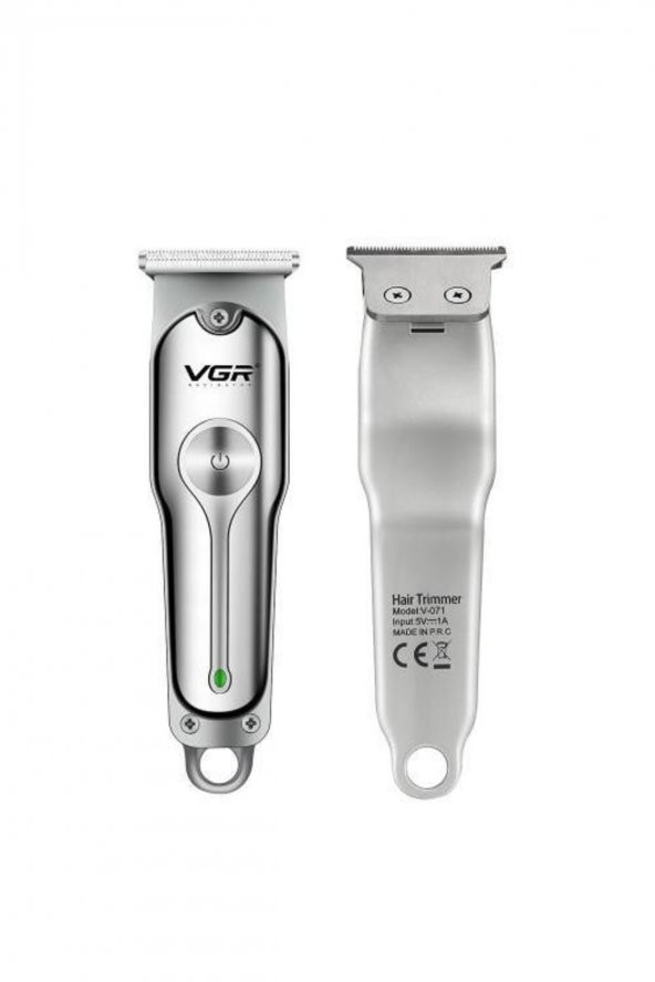 V-071 Profesyonel Mini Şarjlı Gümüş Metal Saç Sakal Tıraş Makinesi - 2