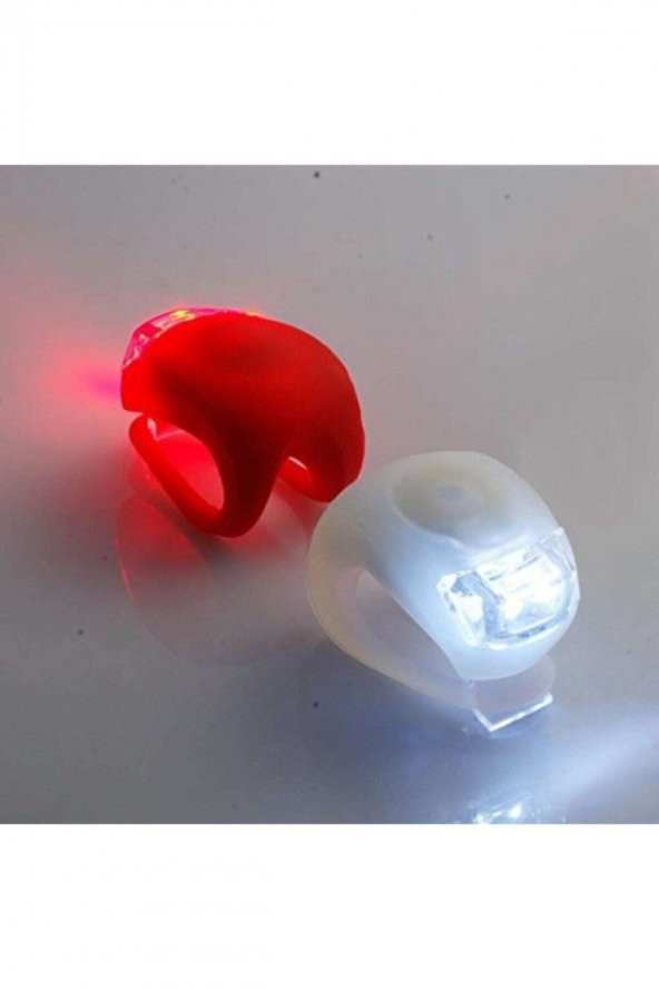 Bisiklet Silikon Lamba Ön Arka Işık Far Seti Pil Dahil