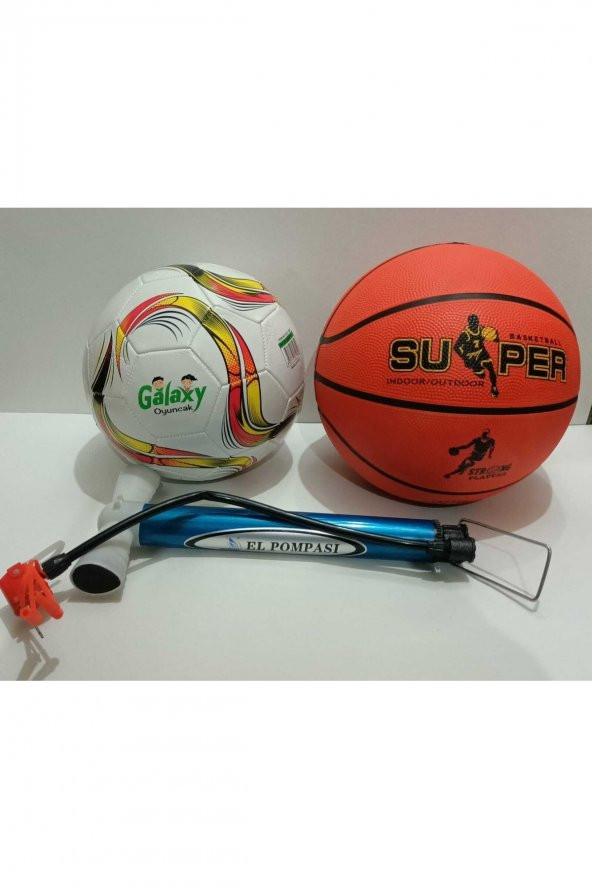 Futbol Topu Basket Topu Ve Kaliteli Şişirme Pompası - 2