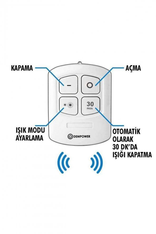 3lü Uzaktan Kumandalı Yapışkanlı Kablosuz Led Spot Lambalar - 3