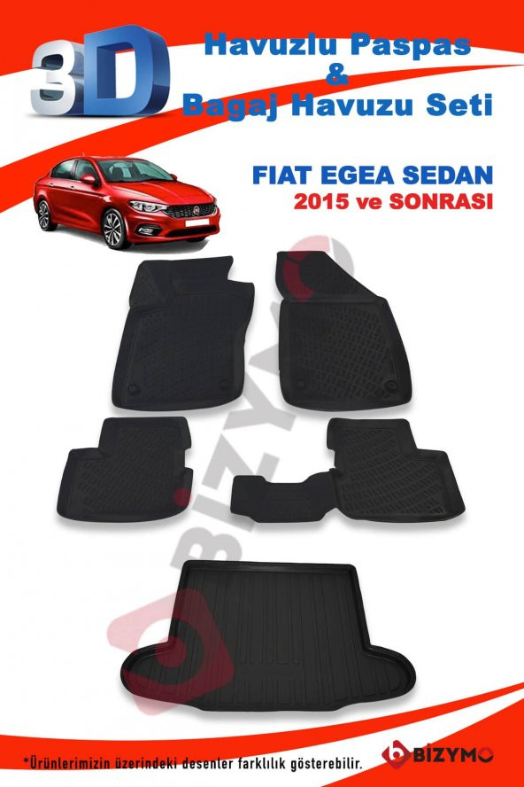 Fiat Egea Sedan 2015 Ve Sonrası Paspas Ve Bagaj Havuzu Seti - 2